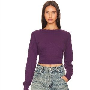 Bobi tight wrist Long Sleeve Crop Top